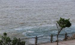 Zonguldak'ta sağanağın ardından denizin rengi kahverengiye döndü