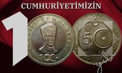Cumhuriyet'in 100. yılına özel "5 Türk lirası" hatıra parası basıldı