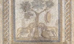 Antik kentte "aslanlı mozaik" bulundu